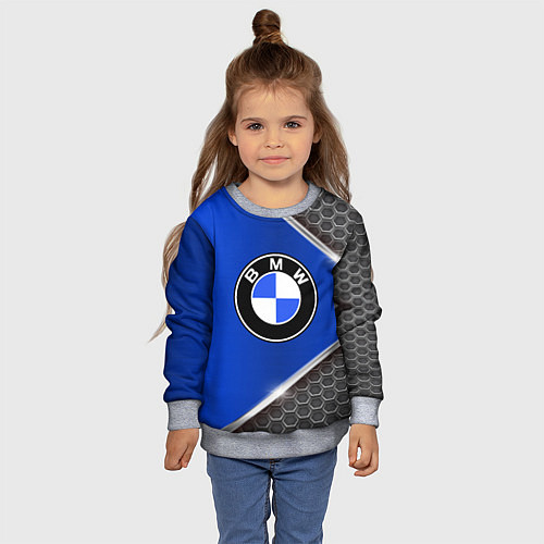 Детский свитшот BMW: Blue Metallic / 3D-Меланж – фото 4