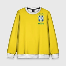 Свитшот детский Сборная Бразилии, цвет: 3D-белый