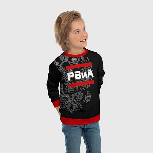 Детский свитшот РВиА: герб РФ / 3D-Красный – фото 3