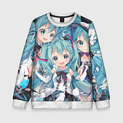 Свитшот детский Hatsune Miku, цвет: 3D-белый
