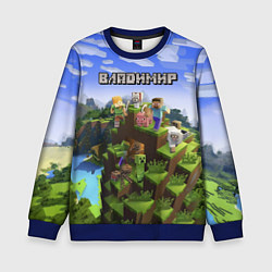 Свитшот детский Майнкрафт: Владимир, цвет: 3D-синий