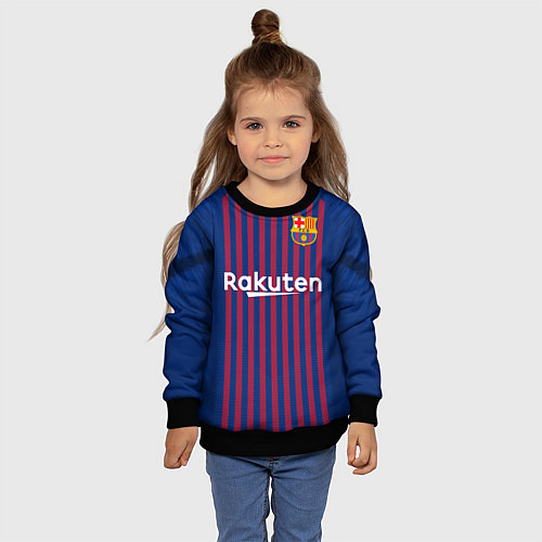 Детский свитшот FC Barcelona: Home 18/19 / 3D-Черный – фото 4