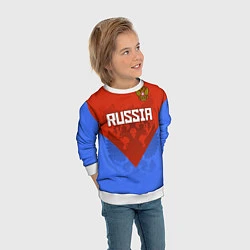 Свитшот детский Russia Red & Blue, цвет: 3D-белый — фото 2