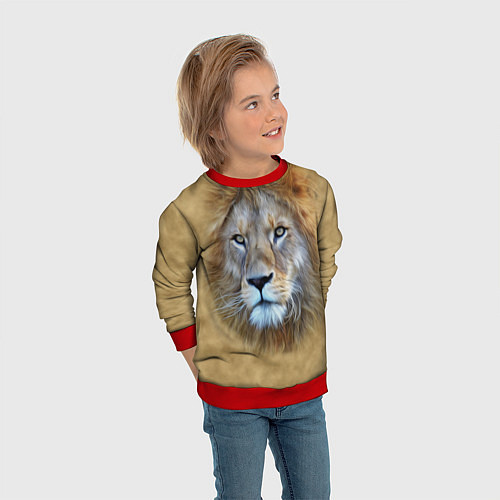 Детский свитшот Песчаный лев / 3D-Красный – фото 3