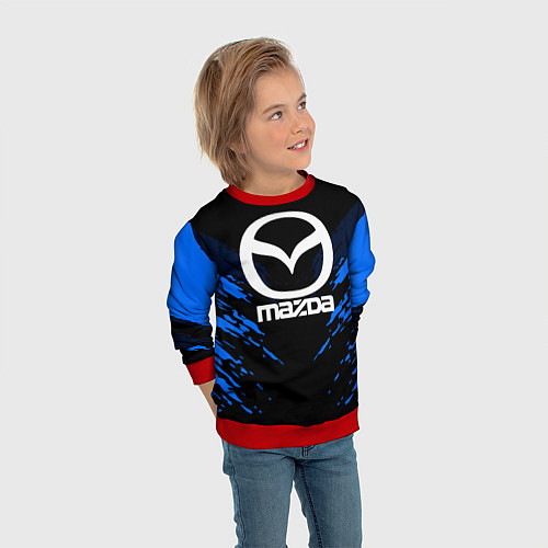 Детский свитшот Mazda: Blue Anger / 3D-Красный – фото 3