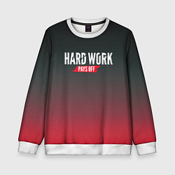 Свитшот детский Hard Work Pays Off: Red, цвет: 3D-белый