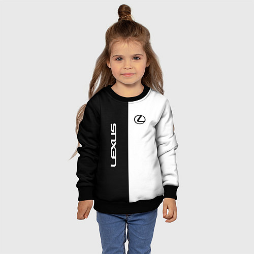 Детский свитшот Lexus: Black & White / 3D-Черный – фото 4