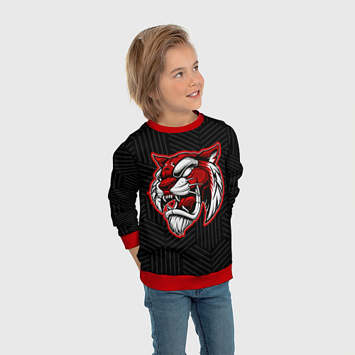 Детский свитшот Red Tiger / 3D-Красный – фото 3