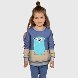 Свитшот детский Golang, цвет: 3D-меланж — фото 2