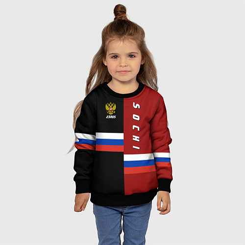 Детский свитшот Sochi, Russia / 3D-Черный – фото 4