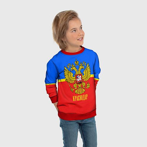 Детский свитшот Краснодар: Россия / 3D-Красный – фото 3