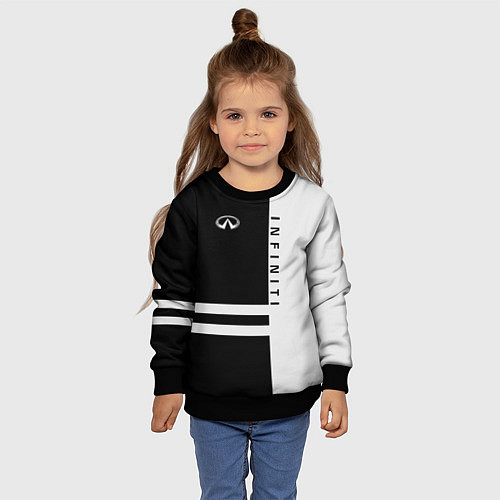 Детский свитшот Infiniti: B&W Lines / 3D-Черный – фото 4