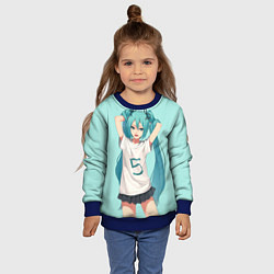 Свитшот детский Hatsune Miku, цвет: 3D-синий — фото 2