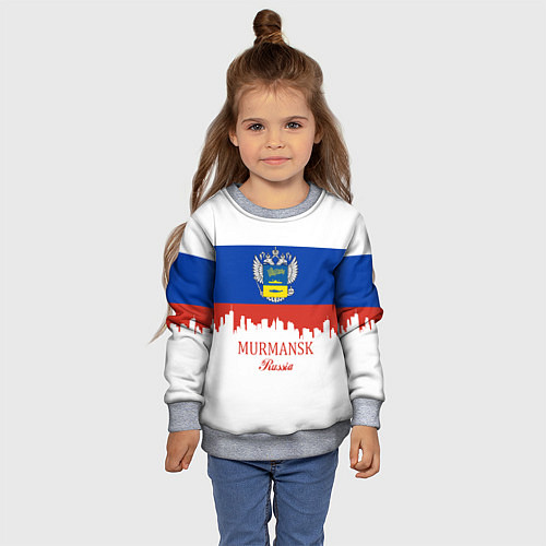Детский свитшот Murmansk: Russia / 3D-Меланж – фото 4