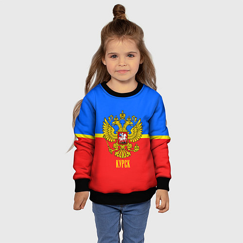 Детский свитшот Курск: Россия / 3D-Черный – фото 4