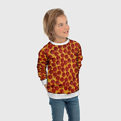 Свитшот детский Пицца пепперони, цвет: 3D-белый — фото 2