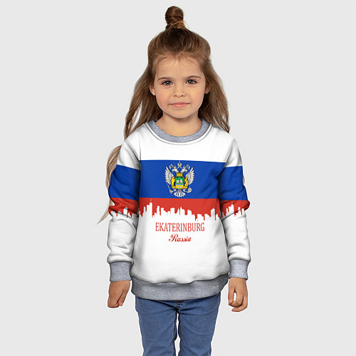 Детский свитшот Ekaterinburg: Russia / 3D-Меланж – фото 4