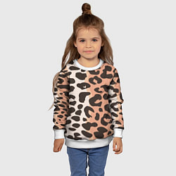 Свитшот детский Шкура леопарда, цвет: 3D-белый — фото 2