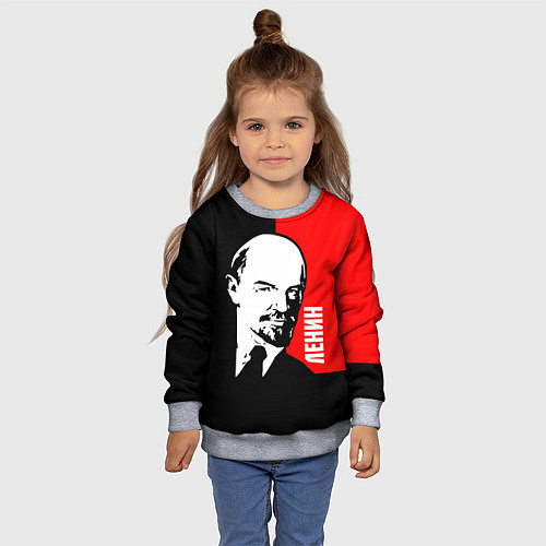 Детский свитшот Хитрый Ленин / 3D-Меланж – фото 4
