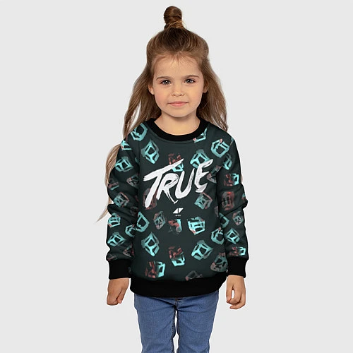 Детский свитшот Avicii: True / 3D-Черный – фото 4