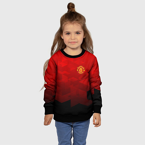 Детский свитшот FC Man UTD: Red Poly / 3D-Черный – фото 4