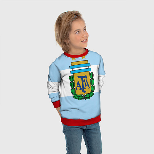 Детский свитшот Сборная Аргентины / 3D-Красный – фото 3
