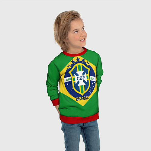 Детский свитшот CBF Brazil / 3D-Красный – фото 3