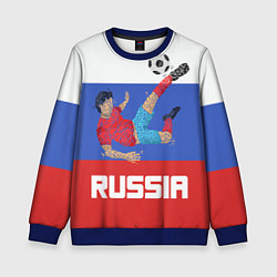 Свитшот детский Russia Footballer, цвет: 3D-синий
