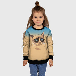 Свитшот детский Grumpy cat, цвет: 3D-черный — фото 2