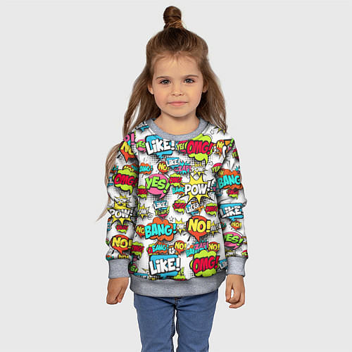 Детский свитшот Pop art Fashion / 3D-Меланж – фото 4