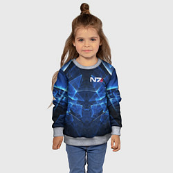 Свитшот детский Mass Effect: Blue Armor N7, цвет: 3D-меланж — фото 2