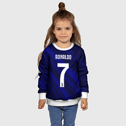 Свитшот детский Ronaldo 7: Blue Sport, цвет: 3D-белый — фото 2