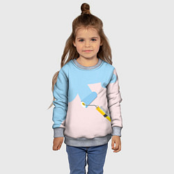 Свитшот детский Голубая заливка, цвет: 3D-меланж — фото 2