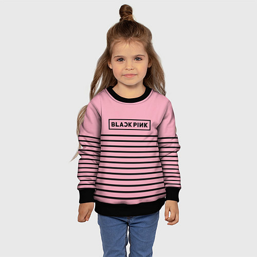 Детский свитшот Black Pink: Black Stripes / 3D-Черный – фото 4