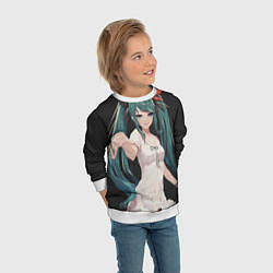 Свитшот детский Hatsune Miku, цвет: 3D-белый — фото 2