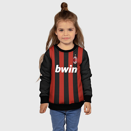 Детский свитшот AC Milan: Ronaldo Retro / 3D-Черный – фото 4