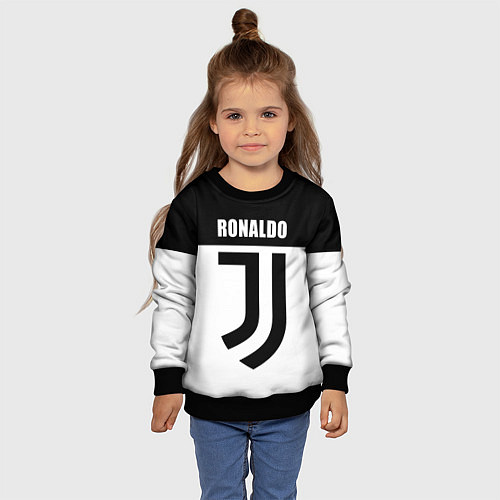 Детский свитшот Ronaldo Juve / 3D-Черный – фото 4