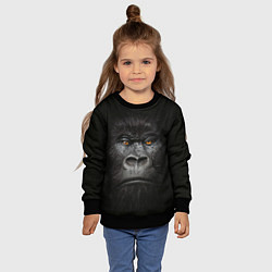 Свитшот детский Морда Гориллы, цвет: 3D-черный — фото 2