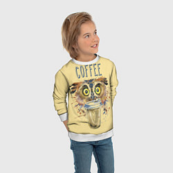 Свитшот детский Owls like coffee, цвет: 3D-белый — фото 2