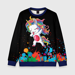 Свитшот детский Малыш-единорог, цвет: 3D-синий