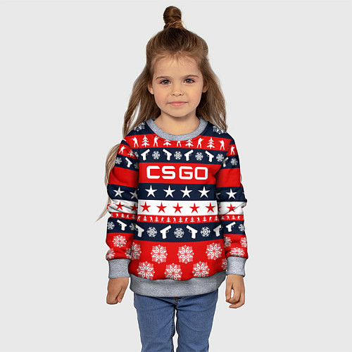 Детский свитшот CS:GO New Year / 3D-Меланж – фото 4