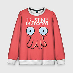 Свитшот детский Trust Me I'm a Doctor, цвет: 3D-белый