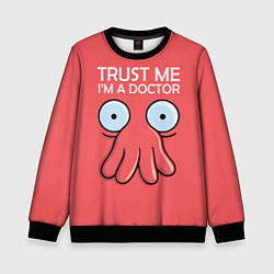 Свитшот детский Trust Me I'm a Doctor, цвет: 3D-черный