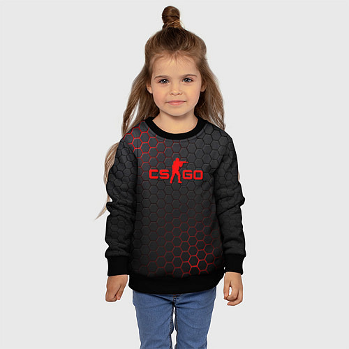 Детский свитшот CS:GO Grey Carbon / 3D-Черный – фото 4