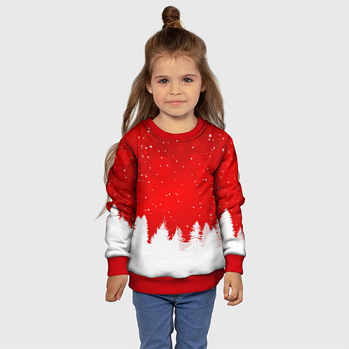 Детский свитшот Christmas pattern / 3D-Красный – фото 4