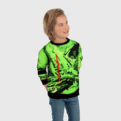 Свитшот детский Cyberpunk 2077: Green Breaks, цвет: 3D-черный — фото 2