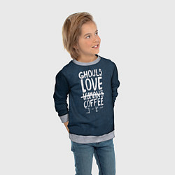 Свитшот детский Ghouls Love Coffee, цвет: 3D-меланж — фото 2