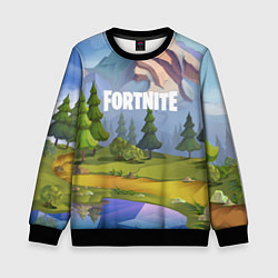 Свитшот детский Fortnite: Forest View, цвет: 3D-черный