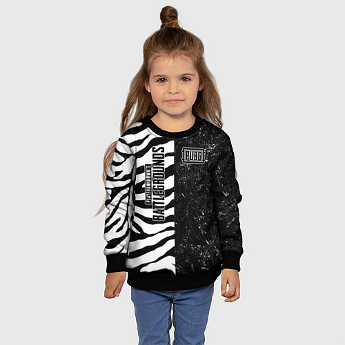 Детский свитшот PUBG: Zebras Lifestyle / 3D-Черный – фото 4