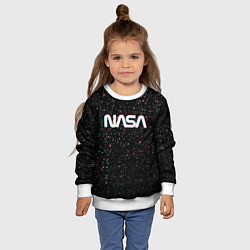 Свитшот детский NASA: Space Glitch, цвет: 3D-белый — фото 2